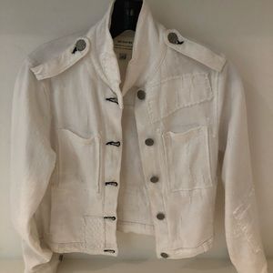White Jean jacket with super cool details.